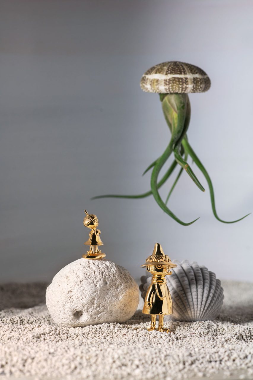 Gold-plated moomin figurines