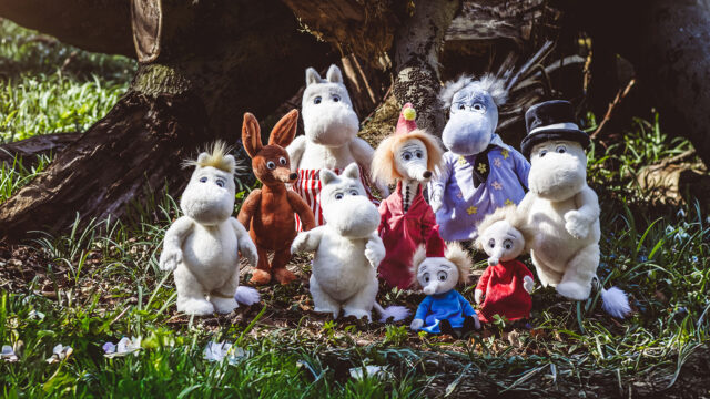 Moomin plush in forest