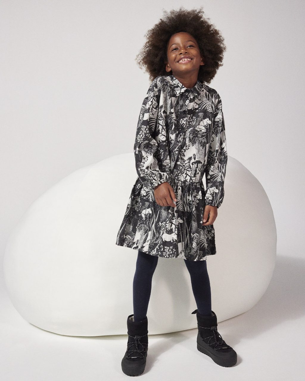 Arket Moomin Tove Jansson collaboration girl in dress