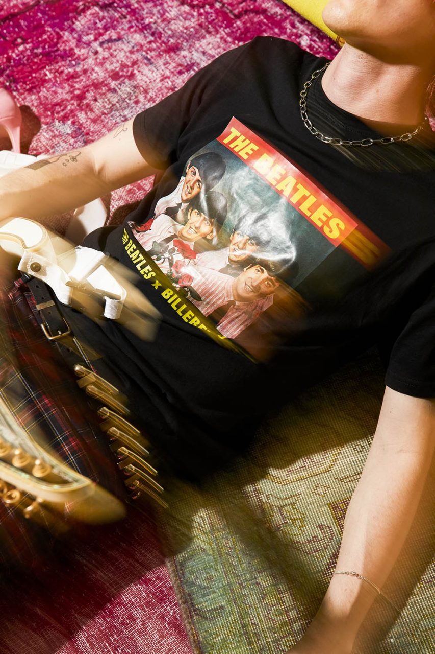 Girl wearing the beatles t-shirt
