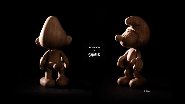 Boyhood Smurf wood figurines