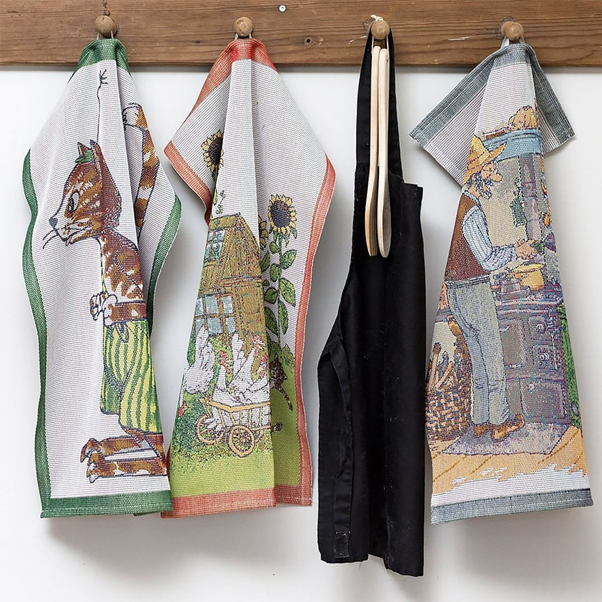 Towels hanging on rack