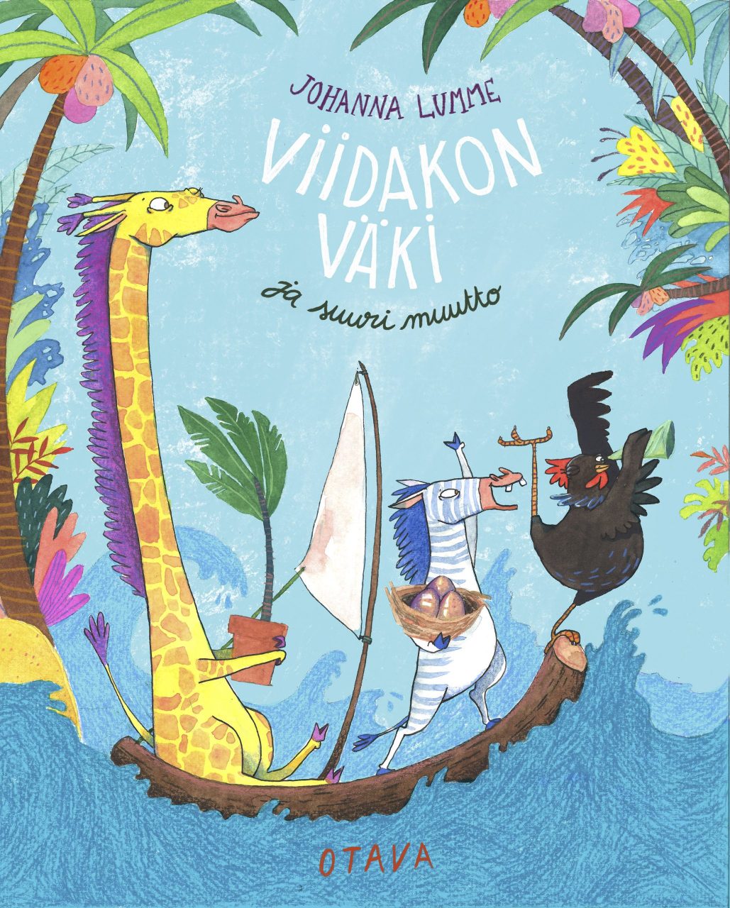 Cover of Johanna Lumme's first own picture book The Jungle Crew - Into the City!, or Viidakon väki ja suuri muutto