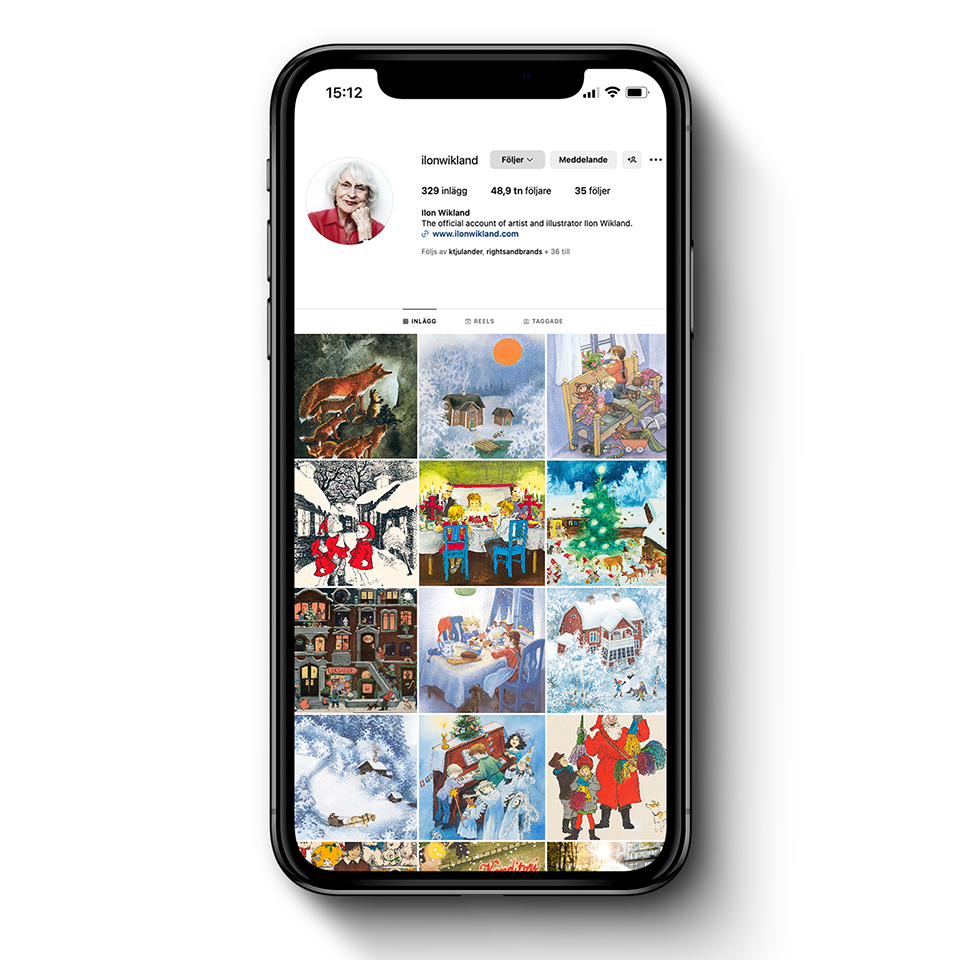 Iphone showing Ilon WIklands Instagram